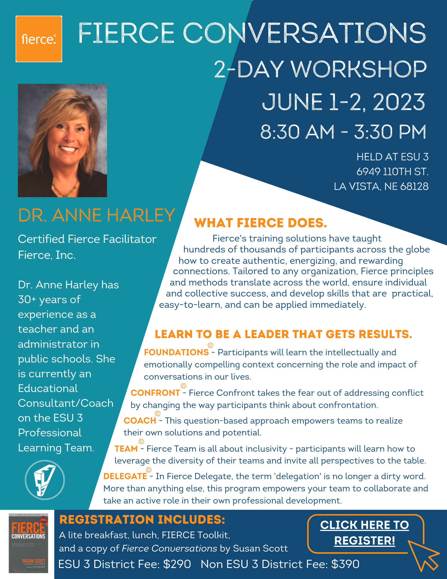 Click here to register for Fierce Conversations.